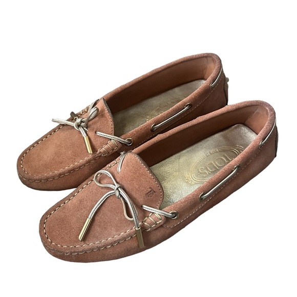 Tod's Tie-fastening Suede Loafers Ligtht Brown Size IT 36/ US 6 - Picture 4 of 15